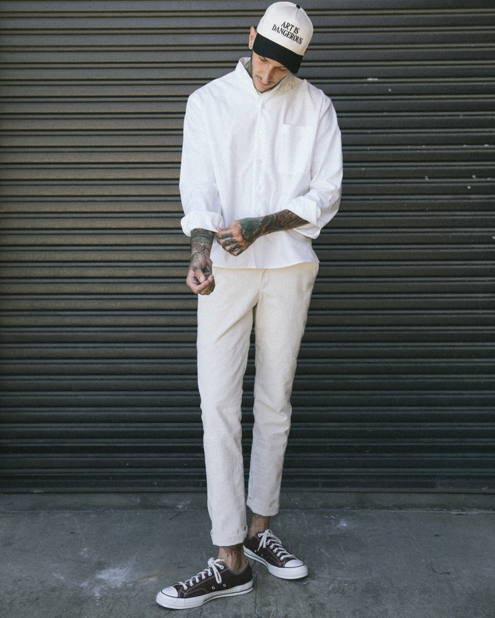 LC Cut & Sew Cropped Dress Shirt