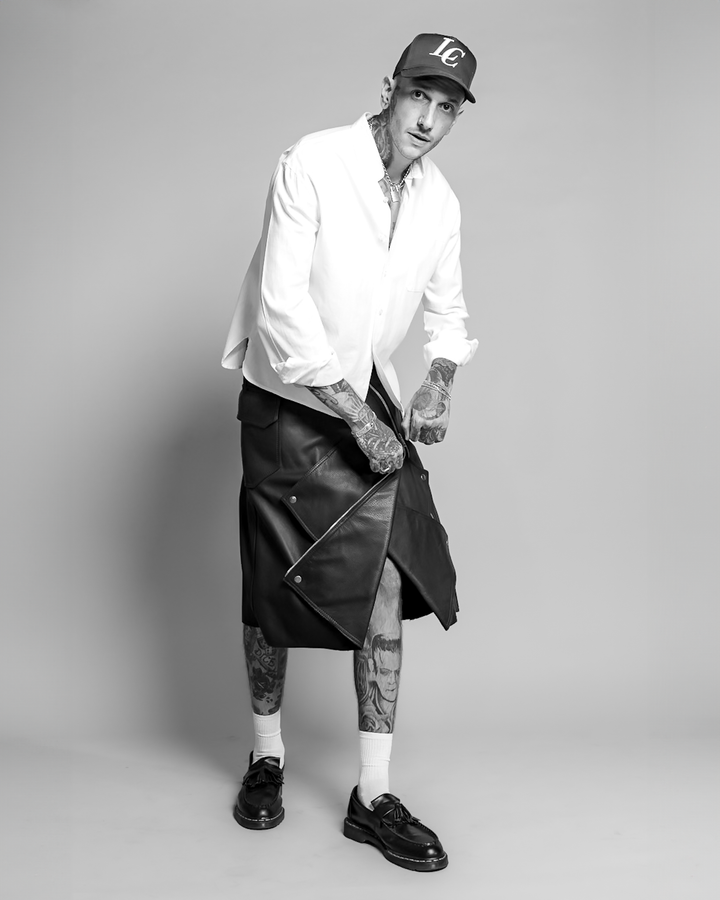LC Cut & Sew Cropped Dress Shirt