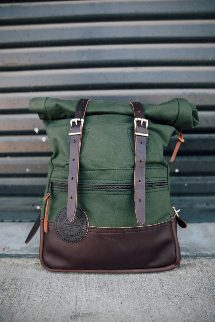 The Lost Cove Co. x Duluth Pack - Roll-Top Scout Deluxe Pack Green