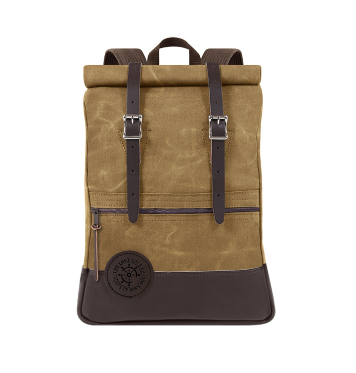 The Lost Cove Co. x Duluth Pack - Roll-Top Scout Deluxe Pack Wax Khaki